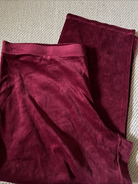 Just My Size Pants - Pants Just My Size womens new size 4X(26W/28W) velour merlot cotton polyester